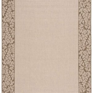 SAFAVIEH Courtyard Regent Oriental Indoor/Outdoor Area Rug, Natural/Brown, 5'3" x 7'7"