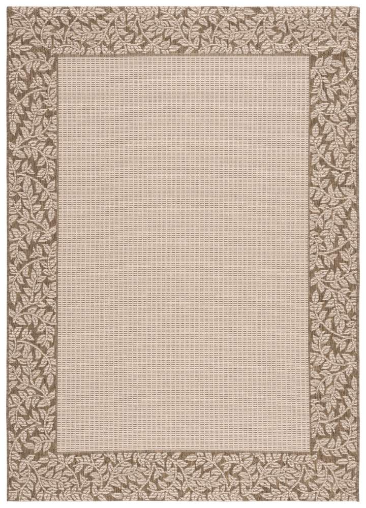 SAFAVIEH Courtyard Regent Oriental Indoor/Outdoor Area Rug, Natural/Brown, 5'3" x 7'7"