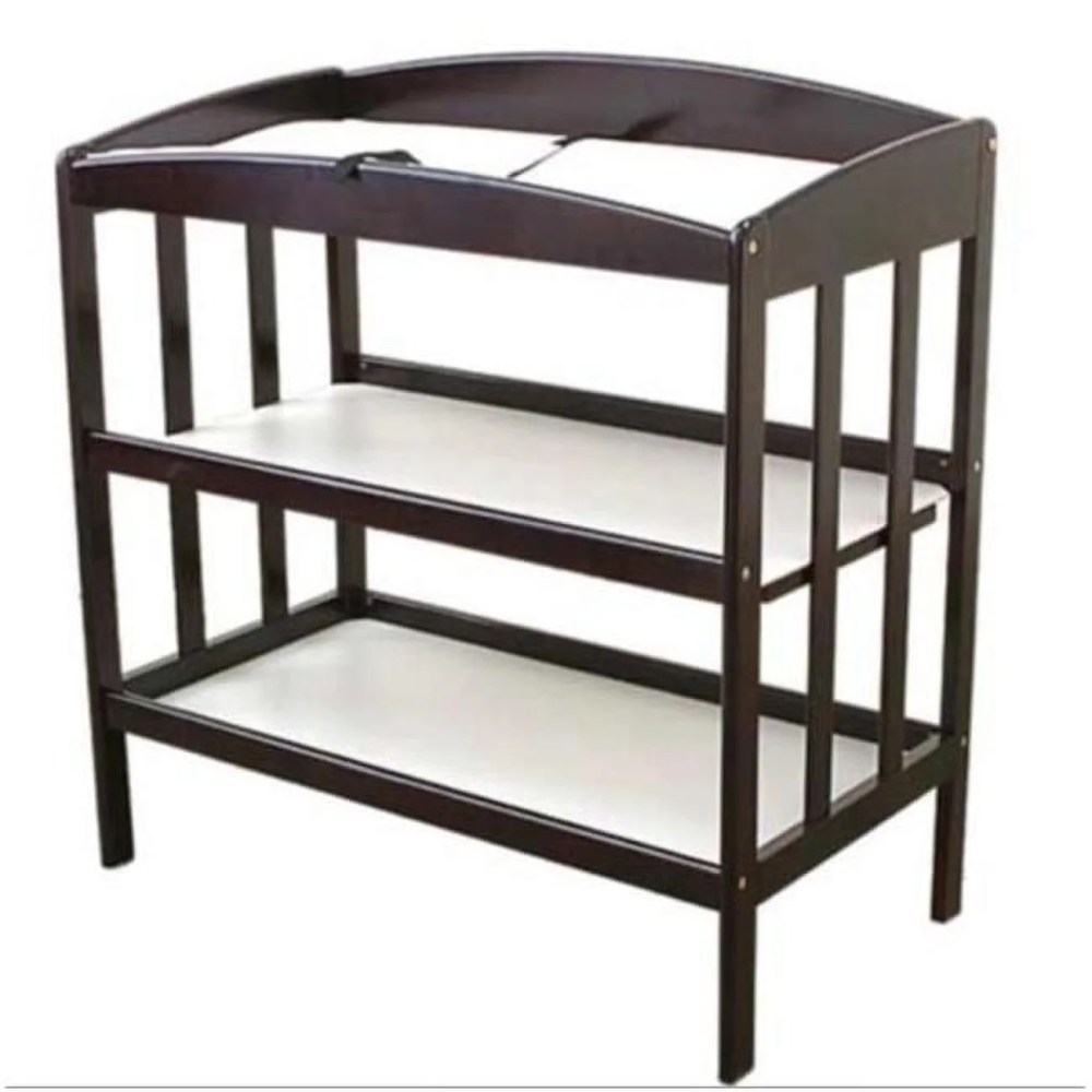 Wood Changing Table with Two Storage Shelves