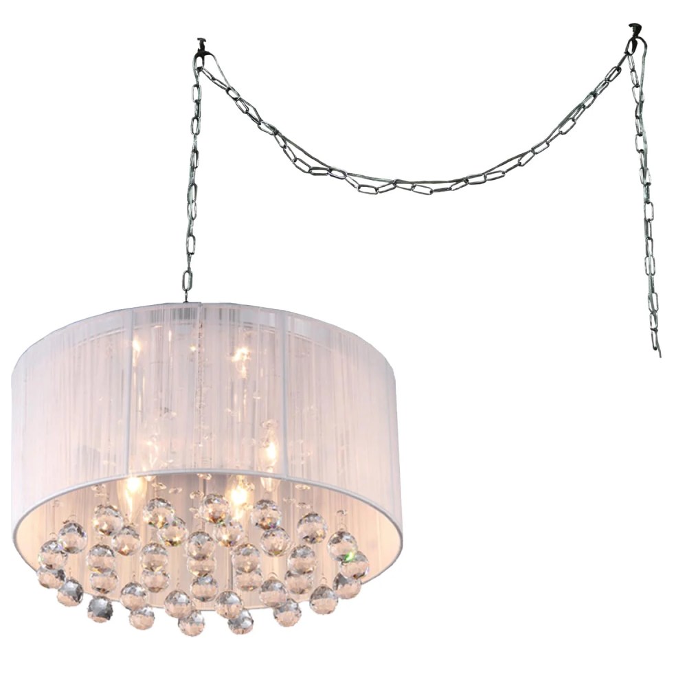 Mineya 5-light White 17-inch Chrome Swag Lamp - Image 3