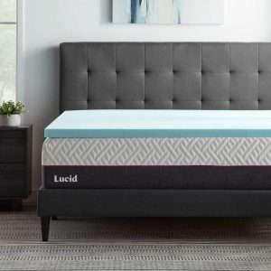 Lucid 2" Cooling Gel with Aloe Plush Memory Foam Mattress Topper, Queen