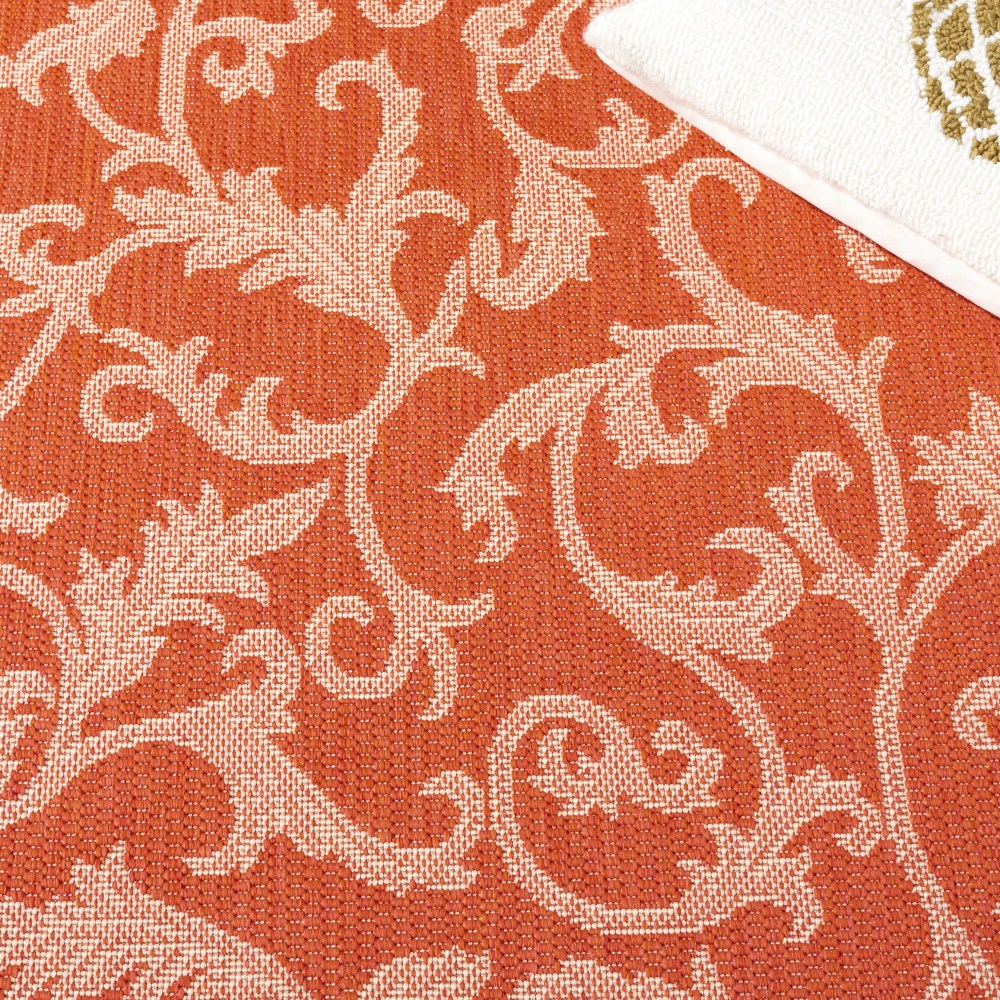 Safavieh Courtyard Kevin Floral Indoor/Outdoor Area Rug, Terracotta/Natural, 6'7" x 9'6" - Image 4