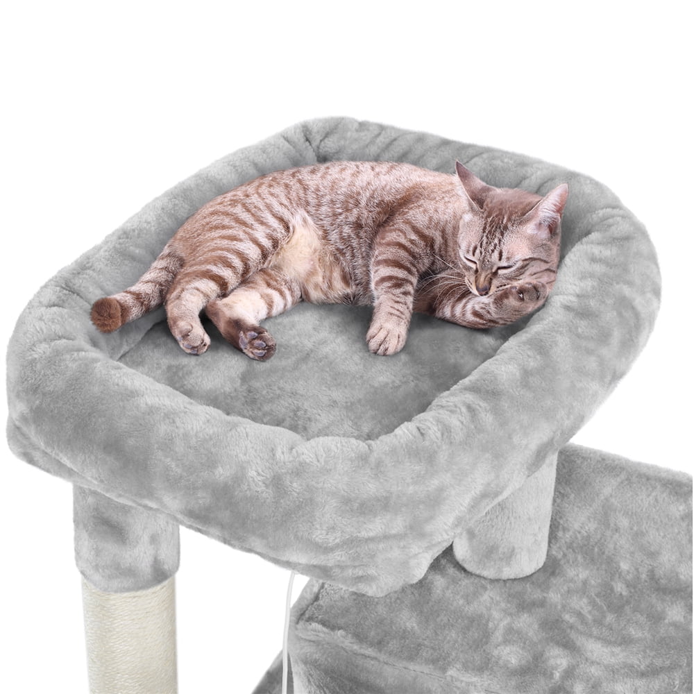 Alden Design 36" Cat Tree with Condo and Scratching Post Tower, Dark Gray - Image 3