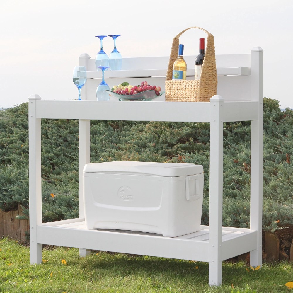 Dura-Trel Greenfield Outdoor Table, Gardening Supplies Potting Bench, White - Image 7