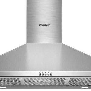 Comfee 36" Ductless/Ducted, Convertible, Pyramid Range Hood, Stainless Steel, CVP36W4AST