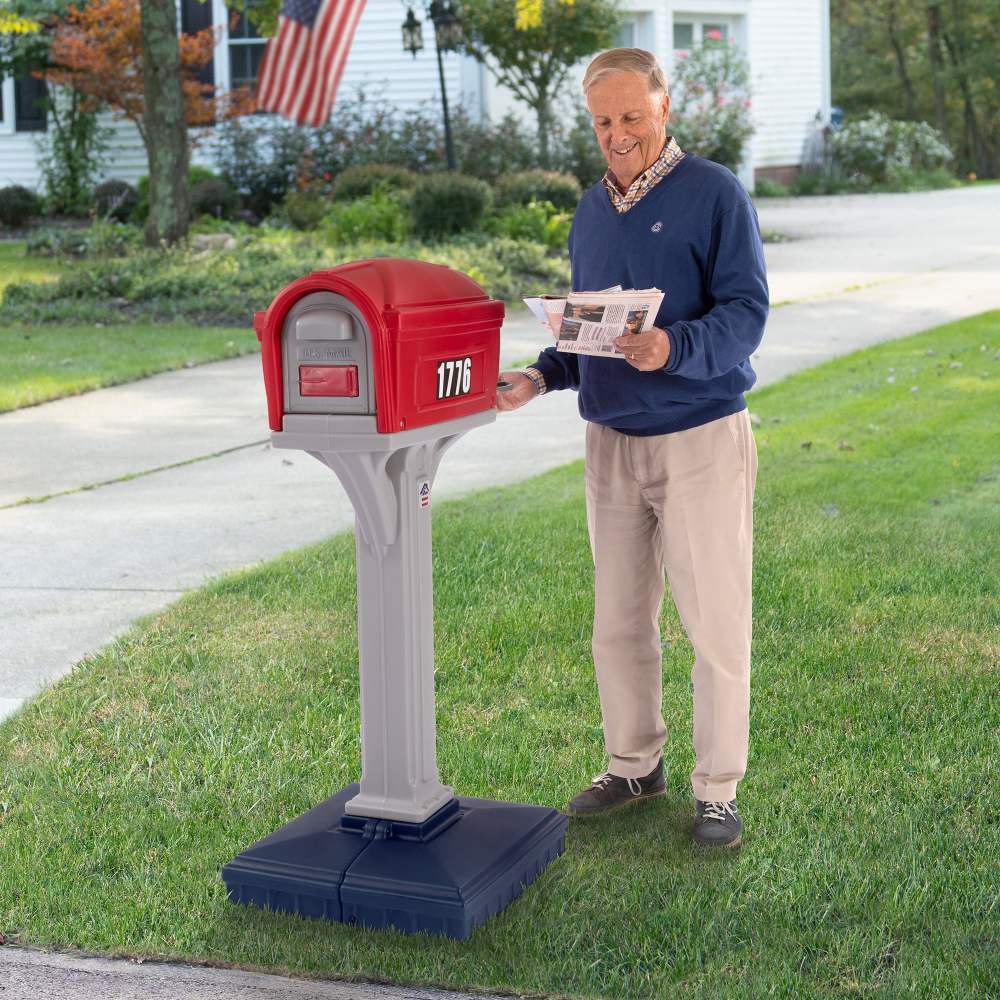 Simplay3 Dig-Free Easy up Classic Mailbox (Americana), Gray - Image 2