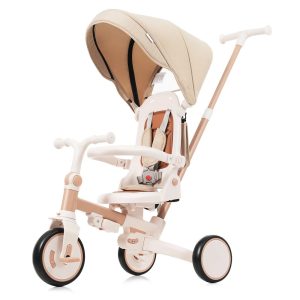7 in 1 Tricycle for Toddlers 1-6, SHINPT Foldable Push Bike with Removable and Adjustable Handle, Kids Tricycle with Removable Pedal, Toddler Bike with Canopy and Guardrail, Toddler Car, Ride-on