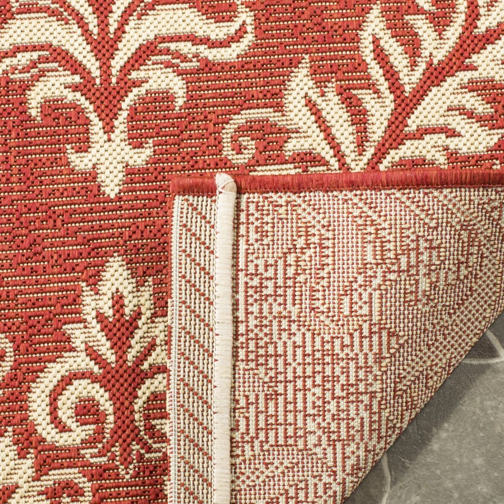 Safavieh Courtyard Anna Damask Indoor/Outdoor Area Rug, Red/Creme, 6'7" x 9'6" - Image 8