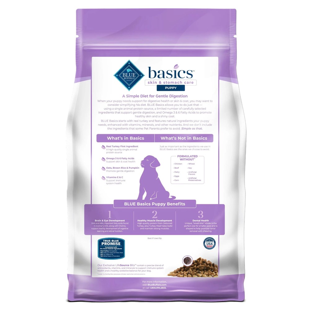 Blue Buffalo Basics Puppy Dry Dog Food, Limited Ingredient, Turkey, Chicken Free, 24lbs - Image 5