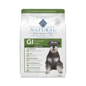 Blue Buffalo Natural Veterinary Diet GI Low Fat Gastrointestinal Support Dry Dog Food,  Veterinarian's Prescription Required,  Whitefish,  22 lb Bag