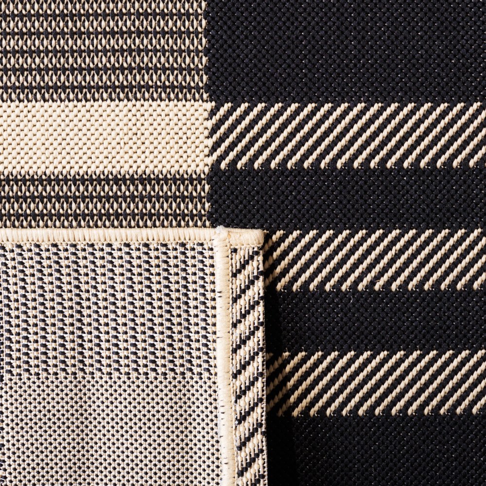 Safavieh Courtyard Benjamin Plaid Indoor/Outdoor Area Rug, Black/Bone, 6'7" x 6'7" Square - Image 14