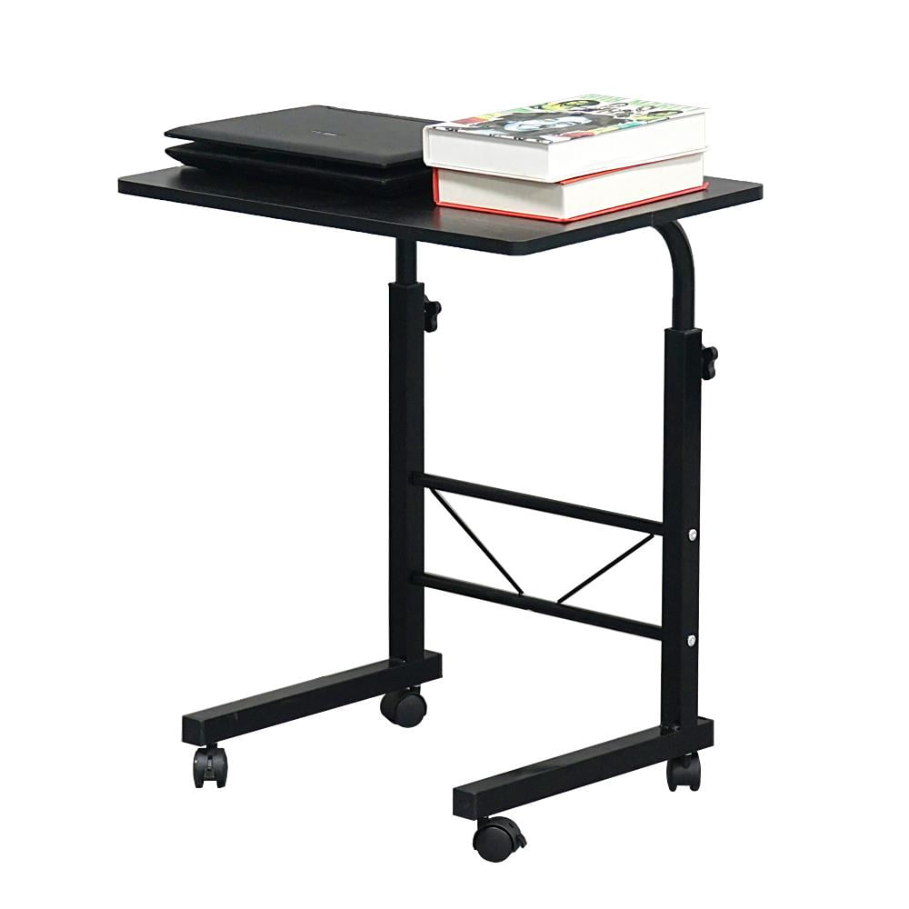 Zimtown Office Desk Height Adjustable Mobile Laptop Stand with Wheels , Black S