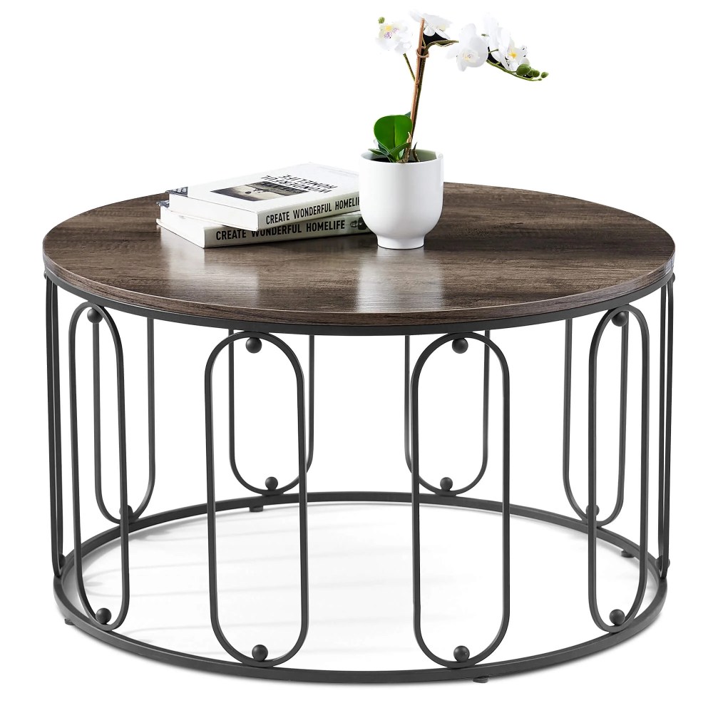 Ivinta Modern Round Coffee Table for Living Room