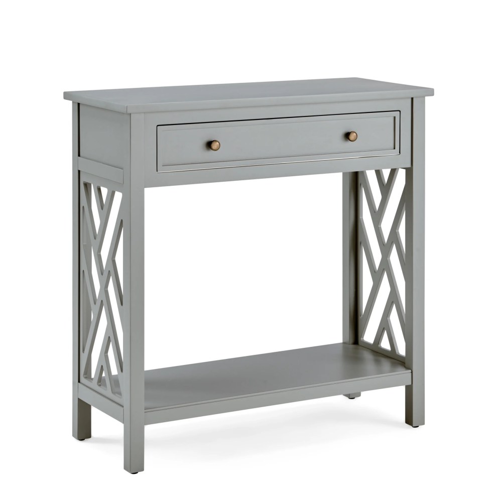 Alaterre Furniture Coventry 32" Wood Console Table with Drawer and Shelf,Gray
