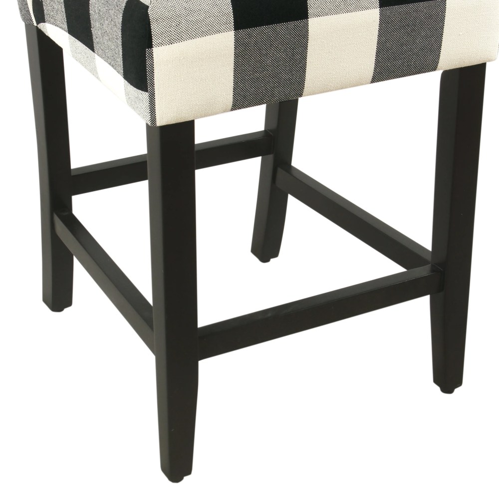 HomePop 24"Classic Parsons Counter Stool - Black and White Plaid - Image 7