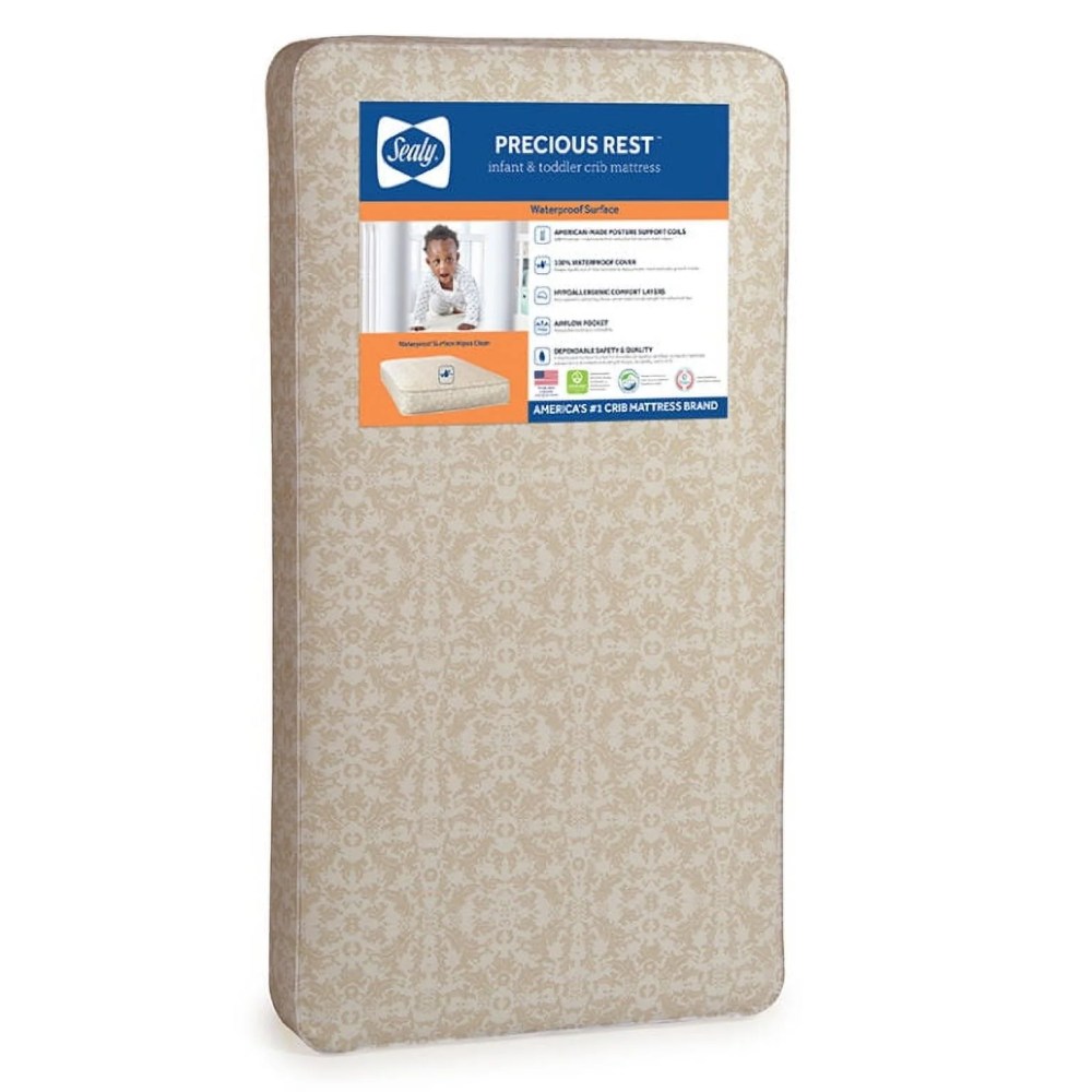 Sealy Precious Rest Extra Firm Baby Crib & Toddler Mattress, 120 Coil, Waterproof