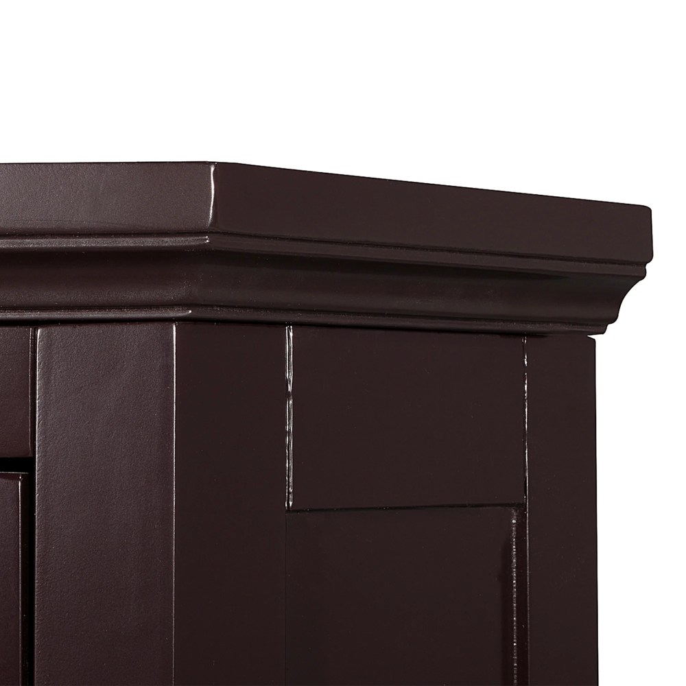 Teamson Home Glancy Freestanding Corner Floor Accent Cabinet with Faux Louvered Door, Dark Brown - Image 9