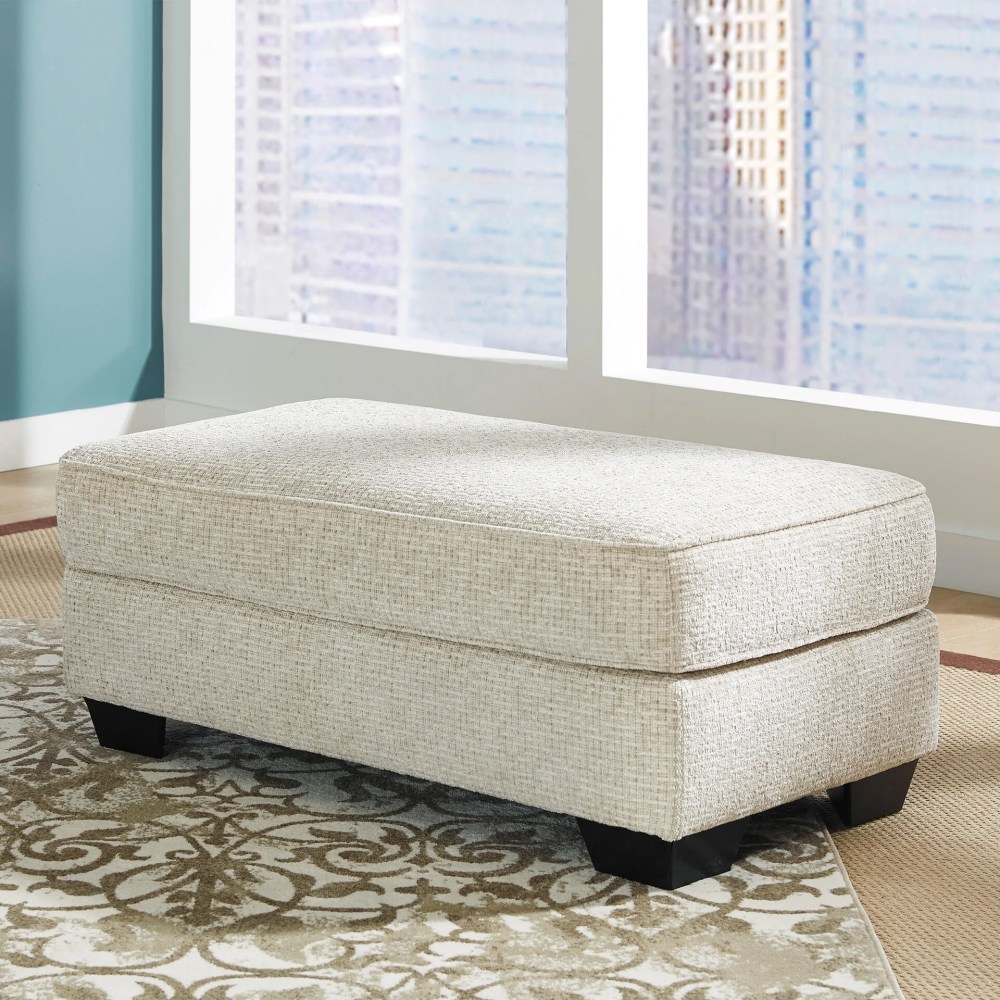 Signature Design by Ashley Monaghan Ottoman,Sandstone Chenille Upholstered Living Room Footrest