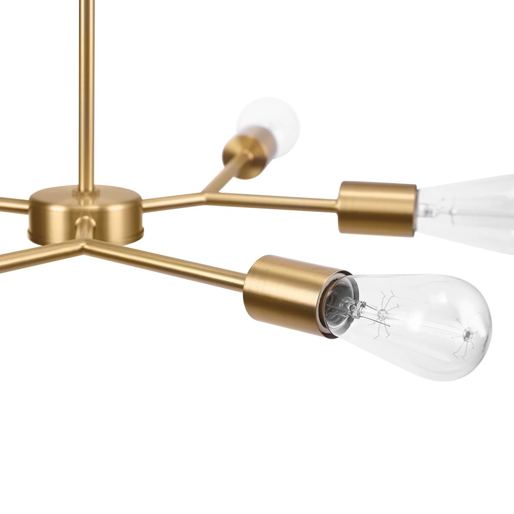 Globe Electric Tetra 6 Light Gold Chandelier, 91004450 - Image 2