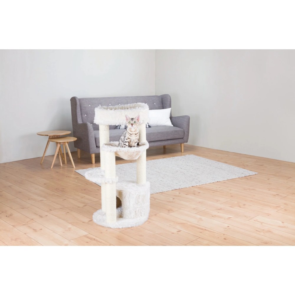 TRIXIE Baza Junior Jute & Plush 3-Level 39" Cat Tower, Scratching Posts and Condo, Cream - Image 4