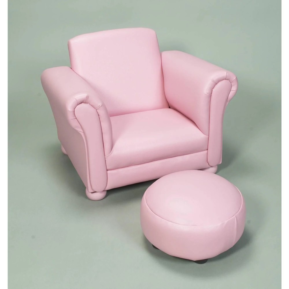 Giftmark 6705P Upholstered Chair with Ottoman Pink