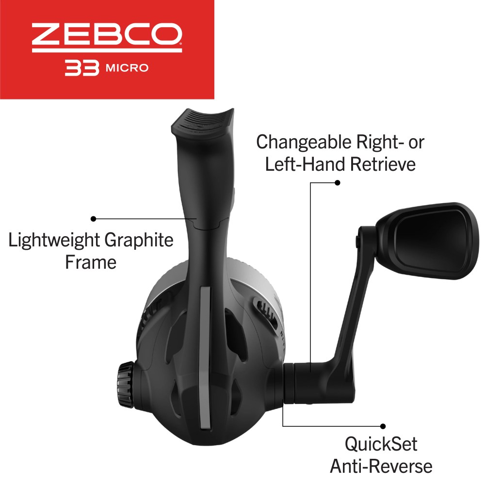 Zebco 33 Micro Trigger Spincast Reel and Fishing Rod Combo, Pre-Spooled 4-Pound Line, Silver/Black - Image 4