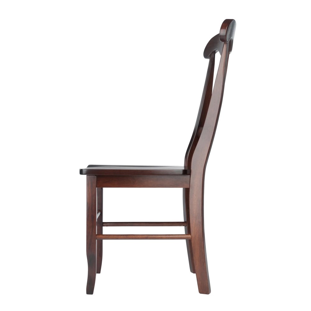 Winsome Renaissance 2-Piece Keyhole-Back Dining Chair Set,Walnut Finish - Image 5