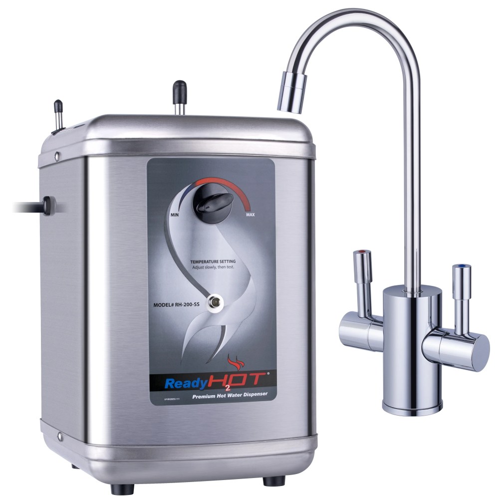 Ready Hot 41-RH-200-F560-CH Kitchen Hot Water Dispenser with Polished Chrome Dual Handle Faucet and Manual Dial 1300W