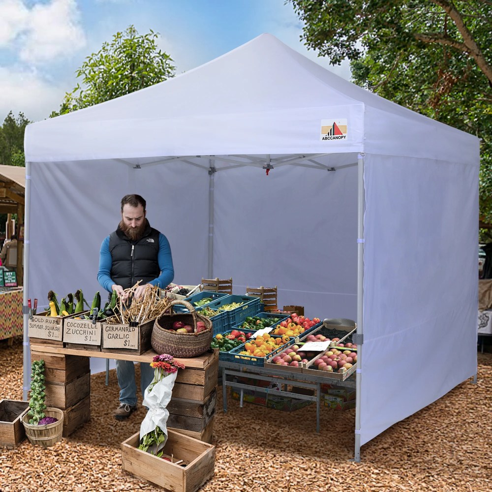 ABCCANOPY 10 ft x 10 ft Metal Pop-Up Commercial Canopy Tent with walls, White - Image 3