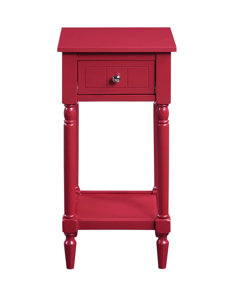 Convenience Concepts French Country Khloe 1 Drawer Accent Table with Shelf, Cranberry Red - Image 6