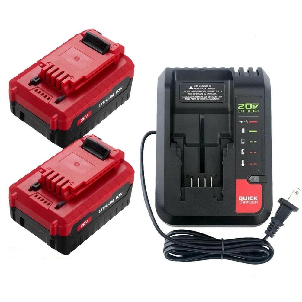 2-Pack 20V 6.0Ah Batteries Battery Charger for Porter Cable PCC685L PCC685LP for Black&Decker LBXR20 LB2X4020-Ope Cordless Drill Tool Driver