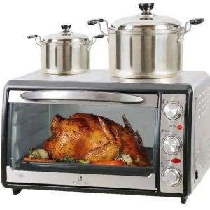 Extra Large Stainless Steel Toaster Oven with Warming Tray,Timer & Keep Warm Function