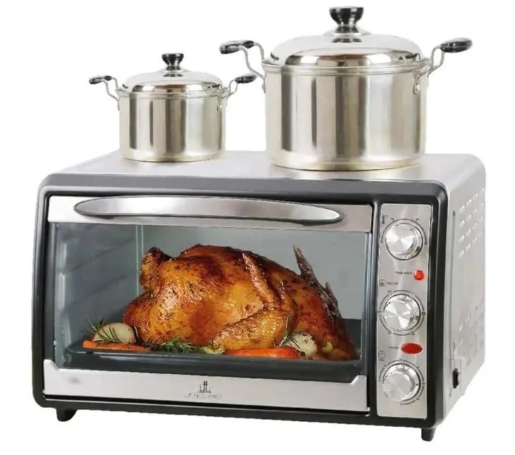 Extra Large Stainless Steel Toaster Oven with Warming Tray,Timer & Keep Warm Function
