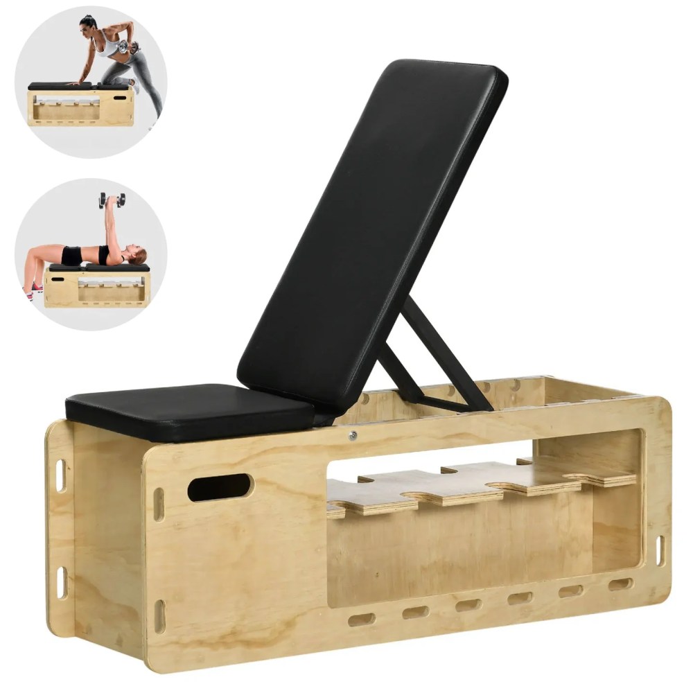 (LuckyNote)Adjustable Weight Bench with Storage Rack