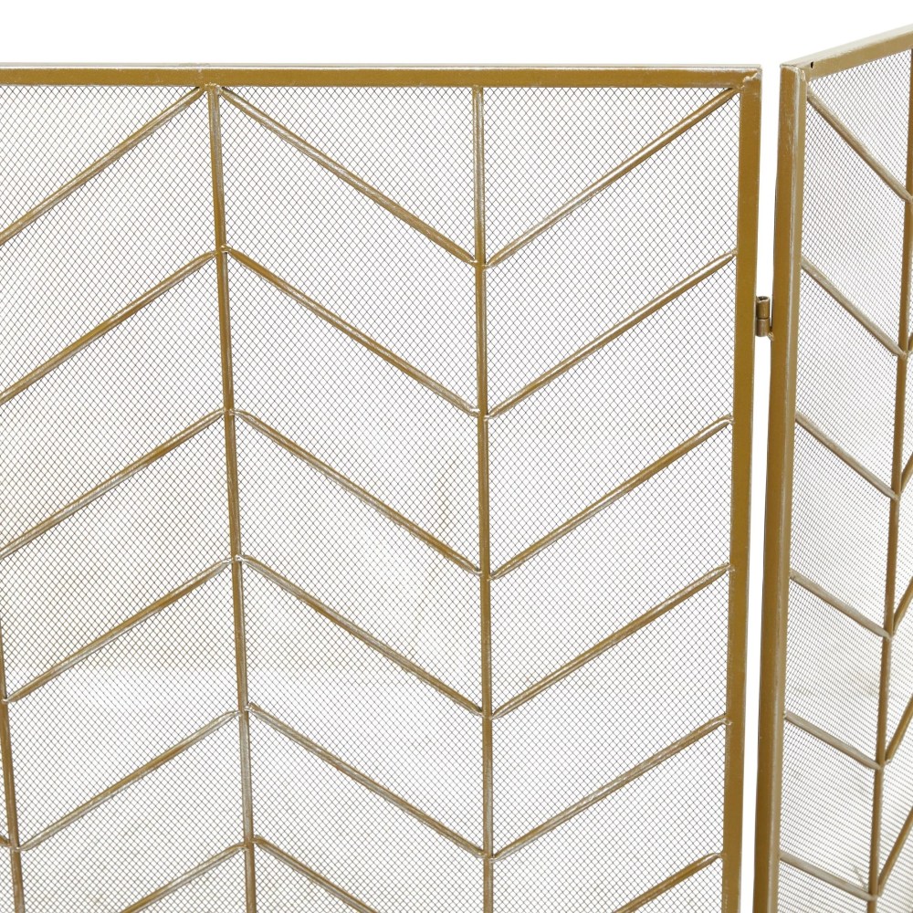 DecMode Gold Modern Metal Zigzag Pattern Fireplace Screen, 52"W x 31"H - Image 9