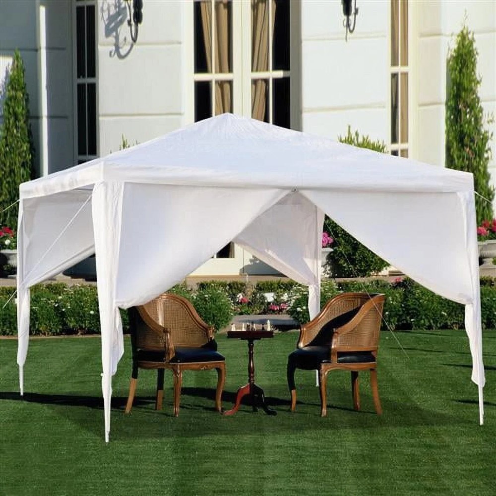 10'x10" Canopy Tents for Outside, Outdoor Gazebo BBQ Sunshade Shelter Pavilion, Outdoor tents for Party Wedding Catering Gazebo Garden Beach Camping Patio, White