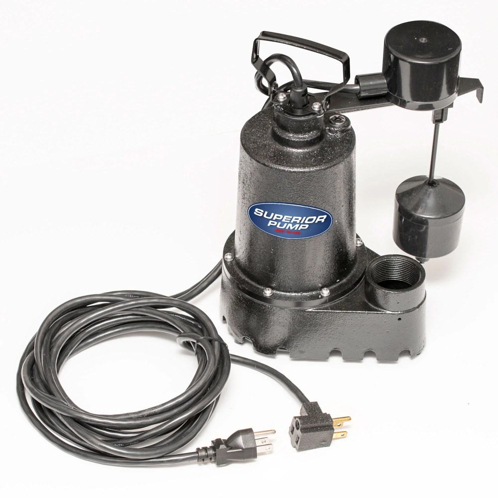 Superior Pump 92541, 1/2 HP, 4.9 Amps, 115 V, Black Electric Water Sump Pump - Image 3
