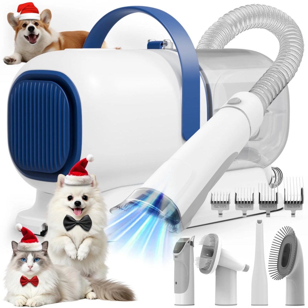 AIRROBO GP04 Dog Grooming Kit,  5 Grooming Tools,  Pet Grooming Vacuum,  Dog Clippers Kit,  Low noise