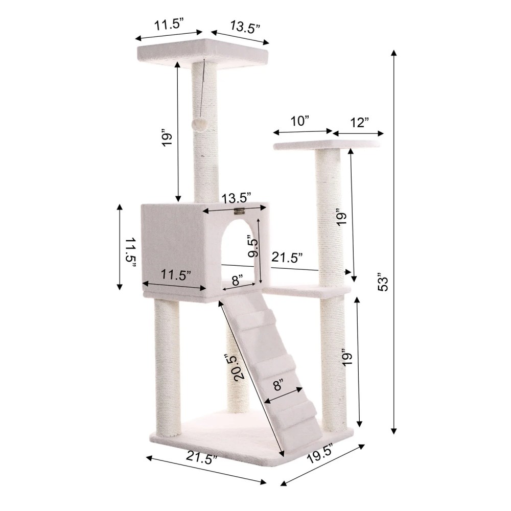 Armarkat Classic Cat tree B5301 53 Inch, Ivory - Image 7