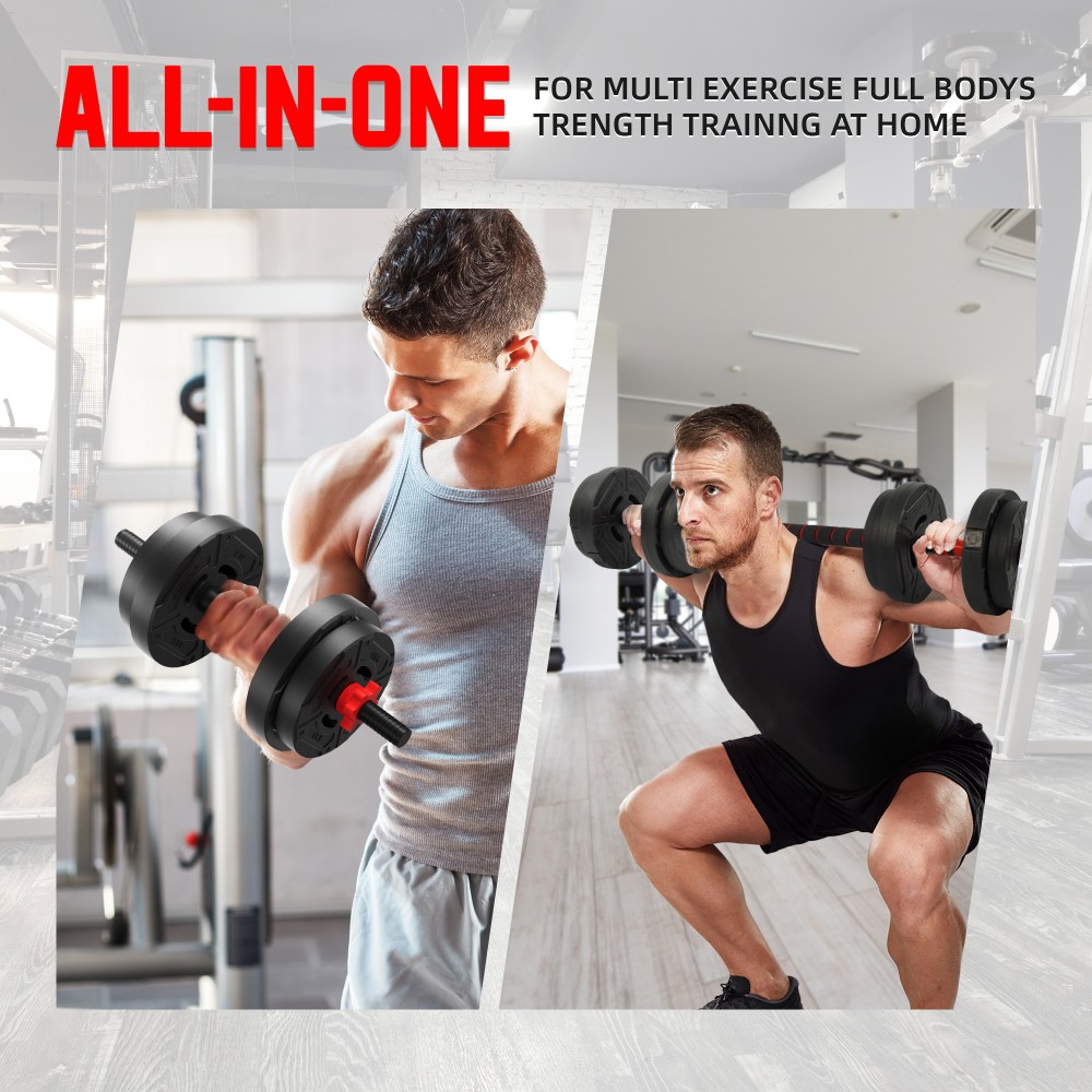 Signature Fitness Adjustable Dumbbell Set, Portable Design with Changeable Weight Plates and Non-Slip Handles for Home Gym Workouts - Image 2