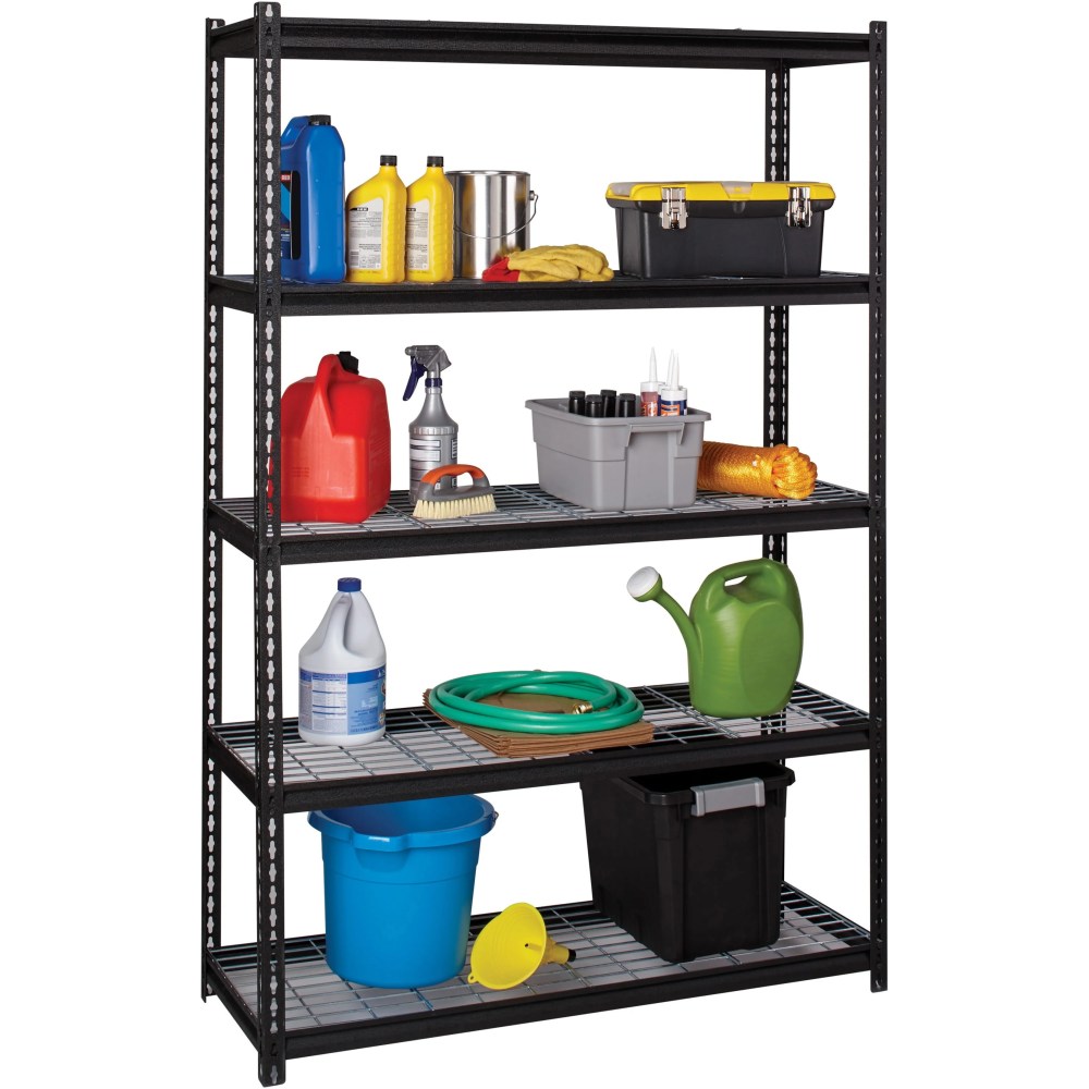 Lorell, Wire Deck Shelving, 1 Each, Black - Image 2