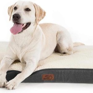 Cozy Comfort Orthopedic Dog Bed for Large Dogs,  with Removable Washable Cover,  Egg Crate Foam Pet Bed Mat,  Suitable for Dogs Up to 65lbs