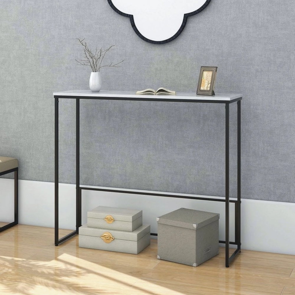 Abble Sleek Console Table with Marble Stone Top,Compact Entryway Table 36"