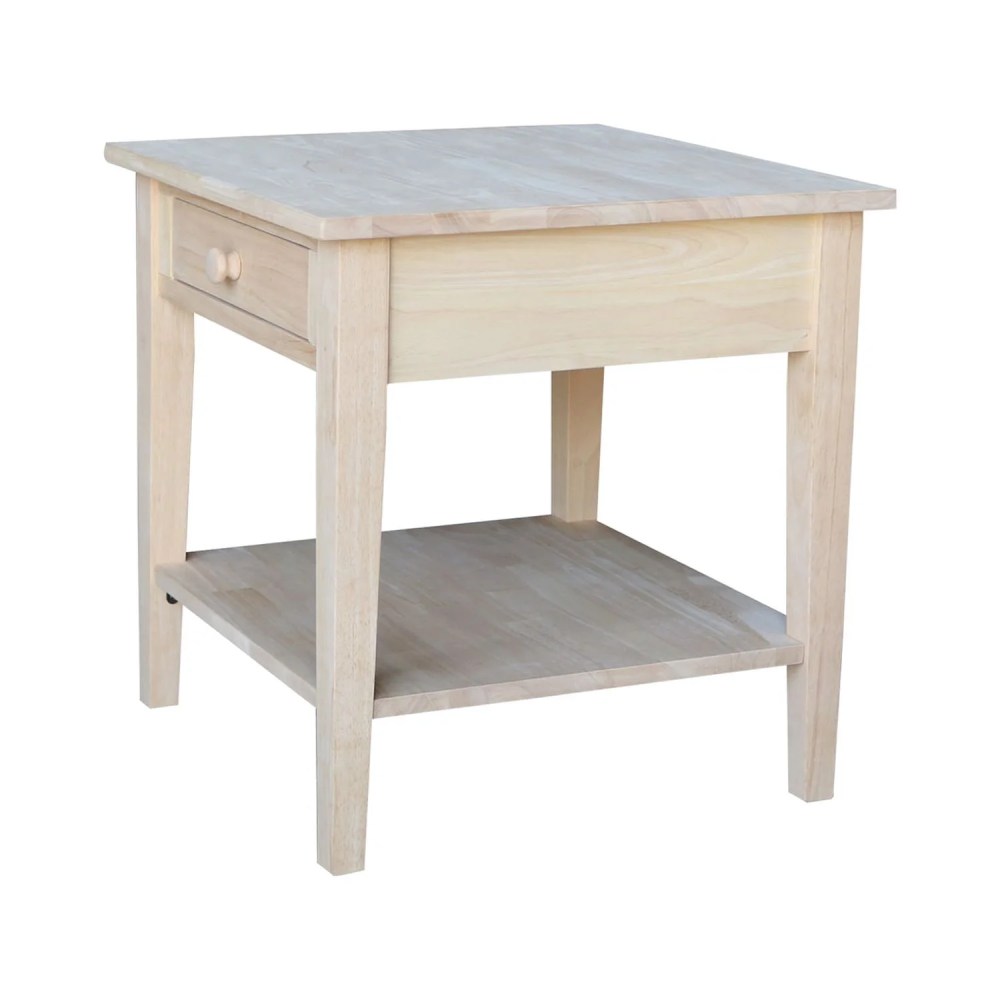 International Concepts Solid Wood Spencer End Table,Unfinished - Image 5