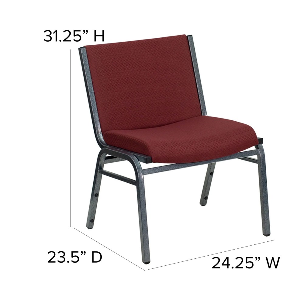 Flash Furniture 4 Pack HERCULES Series Big & Tall 1000 lb. Rated Burgundy Fabric Stack Chair - Image 10