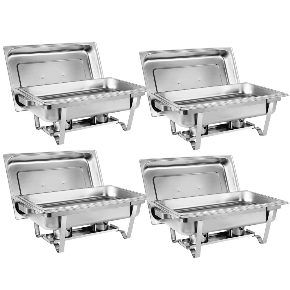 ZenStyle 4 Packs 8 Quart Chafing Dish Buffet Trays Chafer Stainless Steel with Warmer for Home Party Durable - Image 6