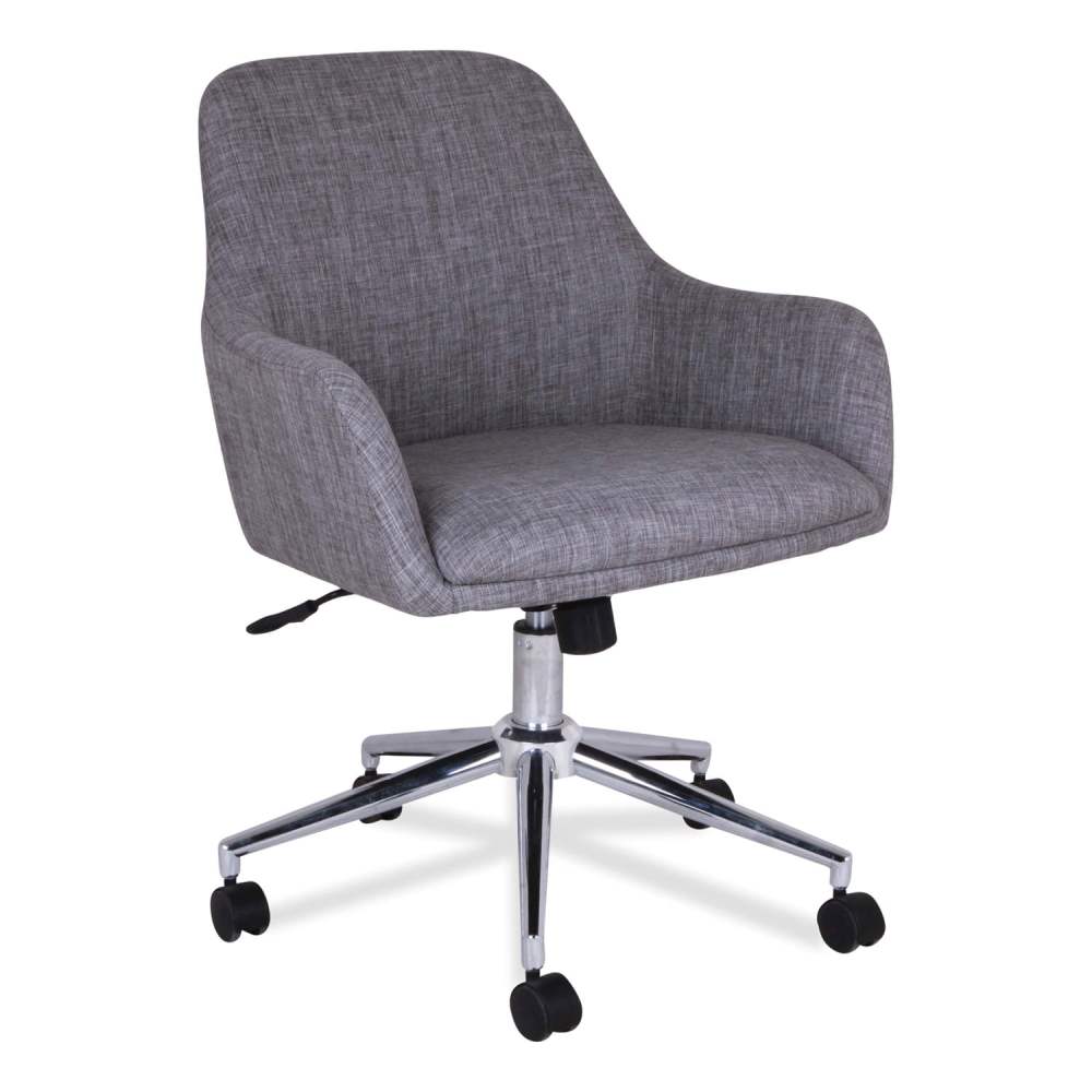 Workspace by Alera Mid-Century Task Chair,Supports Up to 275 lb,18.9 to 22.24 Seat Height,Gray