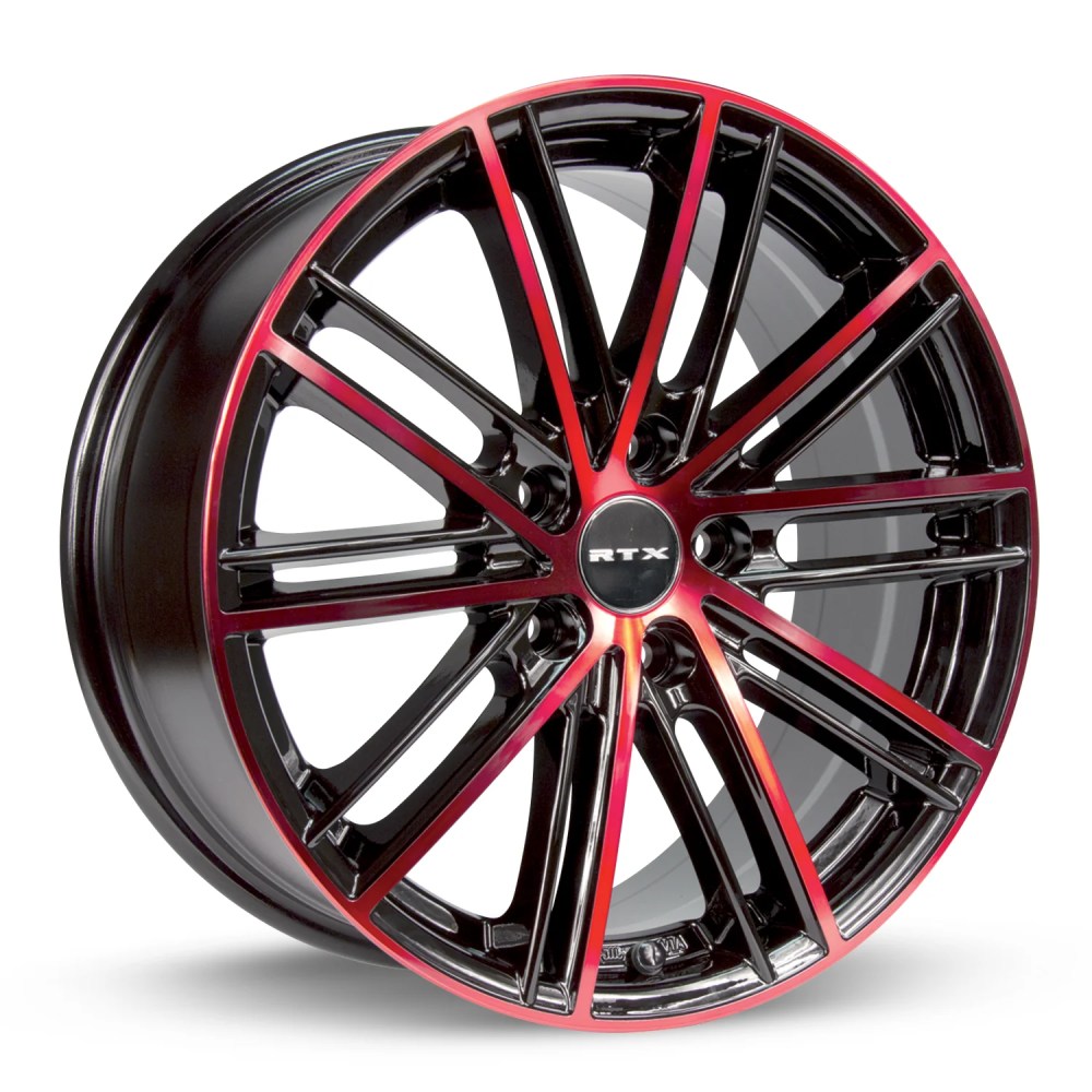 RTX Strobe 5 188 5114.3 ET45 CB73.1 Black Machined Red Wheel