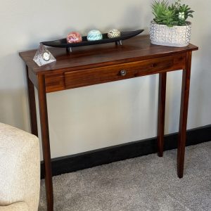 Acacia Mid-Century Entryway Table with Drawer in Mahogany Matte