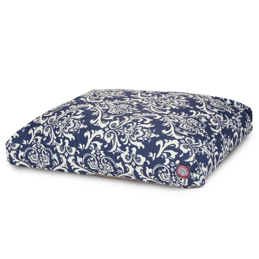 Majestic Pet French Quarter Rectangle Pet Bed For Dogs, Removable Cover, Navy Blue, Extra Large